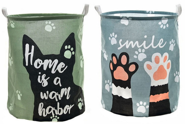 Cartoon Cat Receive Toys Baskets Large Waterproof Laundry Bag Clothes Store Buckets Dirty Clothes Baskets