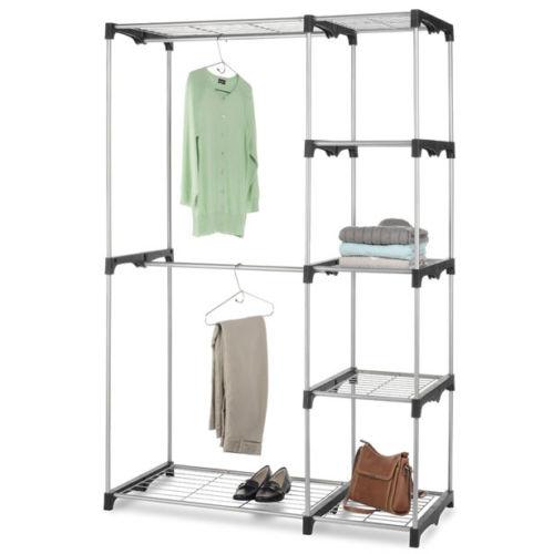 Closet Organizer Storage Rack Portable Clothes Hanger Home Garment Shelf