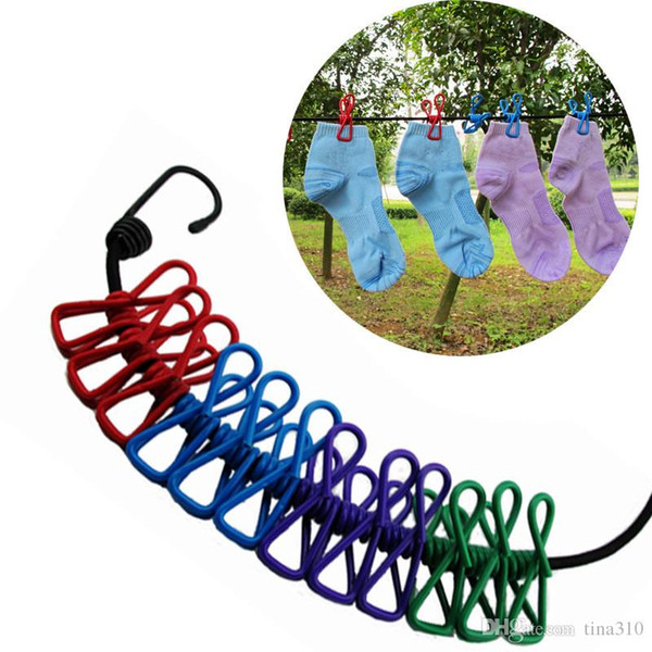 Travel line Portable Telescopic Windproof Elastic Multifunctional Socks Hangers Clothes Line Rope Hang out in the clothesline IC514