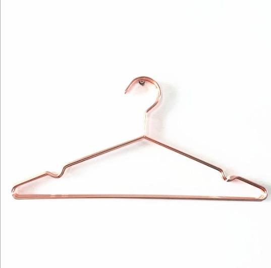 free shipping wholesale cheap Metal Brass wire suit garment pants skirt shirt dress coat hanger Rose gold copper wire clothes hanger wn251