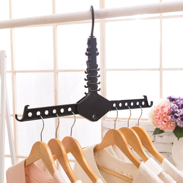 Magic Multi-Functional Double Hangers Folding Clothes Hanger Clothing Drying Rack Wardrobe Storage