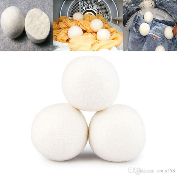 New Wool Dryer Balls Reduce Wrinkles Reusable Natural Fabric Softener Anti Static Large Felted Organic Wool Clothes Dryer Ball HH7-969