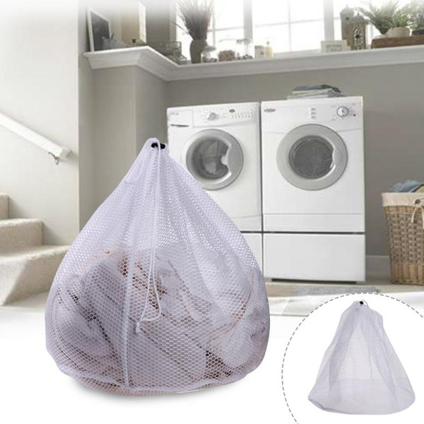 L Size Drawstring Laundry Bag Clothes Machine Washing Laundry Bra Lingerie Mesh Net Wash Bag Household Cleaning Tools AMI-258