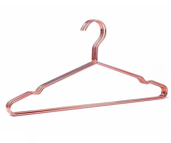 free shipping wholesale cheap Metal Brass wire suit garment pants skirt shirt dress coat hanger Rose gold copper wire clothes hanger wn251