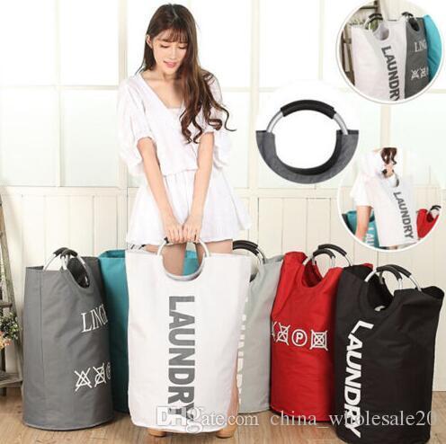 Free Shipping Hot Fabric Foldable Laundry Hamper Clothes Storage Basket Bin Organizer Washing Bag