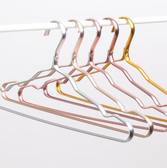 DHL Space aluminum hanger aluminum alloy no trace clothing support household anti-skid clothes hanging windproof rust-proof rack 41*19CM