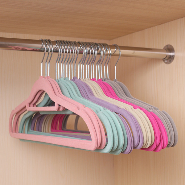 Non-Slip Ultra-Thin Clothes Hangers Wholesale Flocking Hanger Portable Drying Rack Hanger Home Clothing Organizer