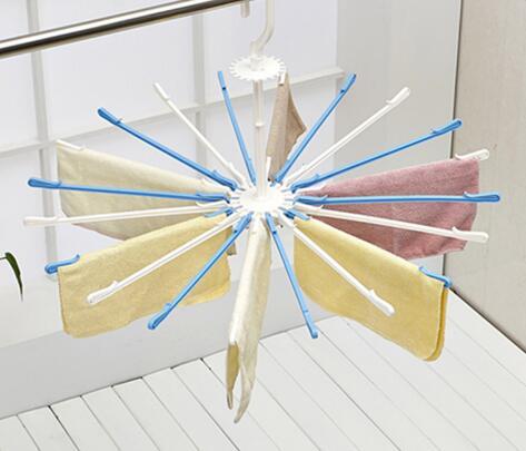 Free Shipping Factory Direct Umbrella Shaped Towel Hanger Plastic Rotate Drying Rack For Underwear Sock Cloth hanger