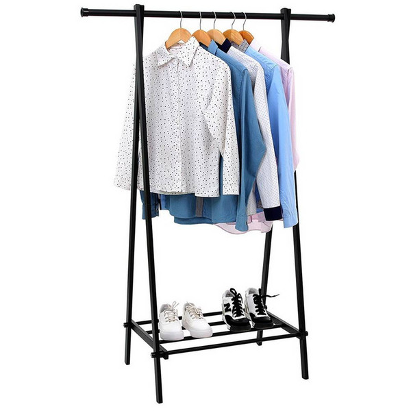 Garment Rack Metal Clothes Coat Shoe Storage Shelf Black One-tier Two-tier Closet Organizer Storage Rack Portable Clothes Hanger US Stock