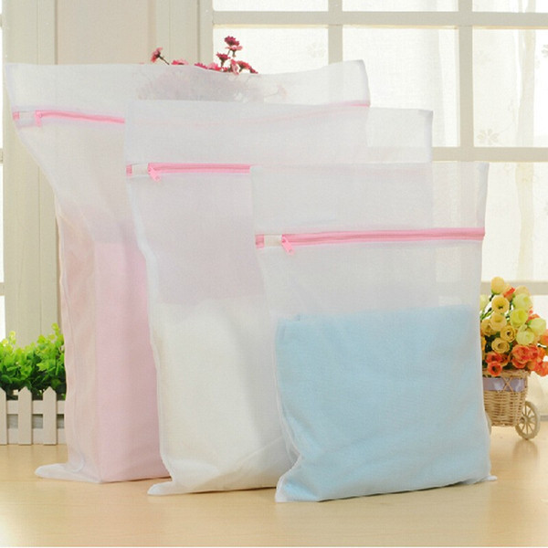 8 Sizes Zippered Foldable Nylon Laundry Bag Bra Socks Underwear Clothes Washing Machine Protection Net Mesh Bags c699