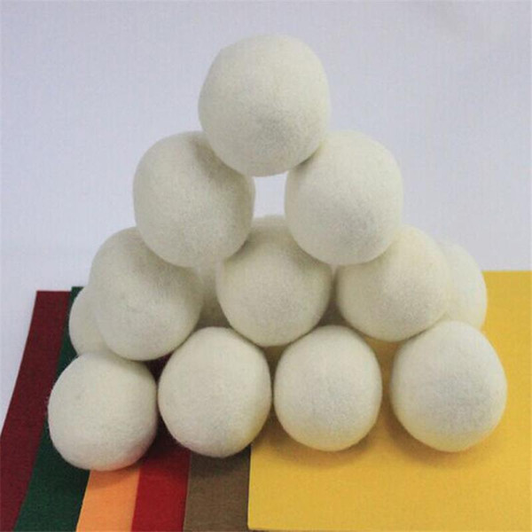 100% Wool Dryer Balls Reduce Wrinkles Reusable Natural Fabric Softener Anti Static Large Felted Organic Wool Clothes Dryer Ball 6pcs K259