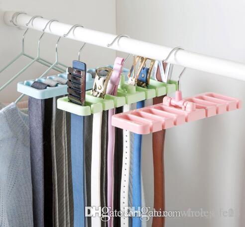 Free Shipping Storage Rack Tie Belt Organizer Space Saver Rotating Scarf Ties Hanger Holder Hook Closet Organization Tank Tops Bra Belts Bag