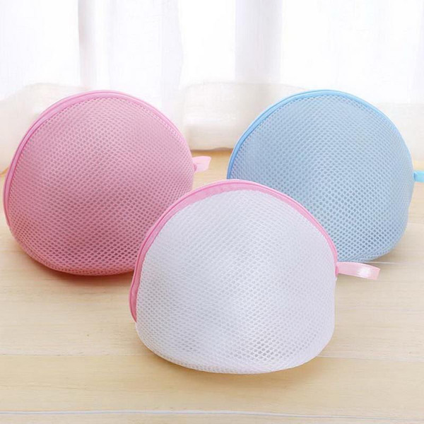 Hot Zippered Foldable Nylon Laundry Bag Bra Socks Underwear Clothes Washing Machine Protection Net Mesh Bag Wholesale Laundry Basket