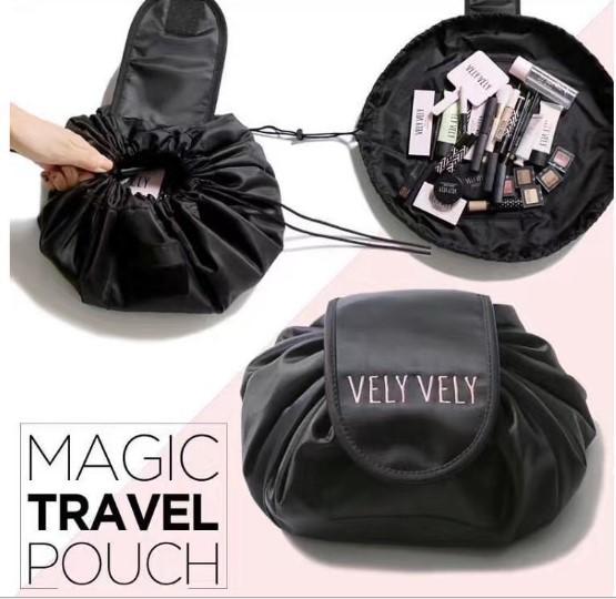 vely lazy cosmetic bag Drawstring Wash Bag Makeup Organizer Storage Travel Portable Cosmetic Bag Pouch