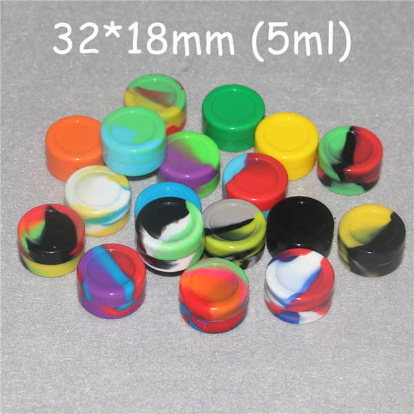 Nonstick wax containers silicone box 5ml silicon container food grade jars dab tool storage jar oil holder Silica gel box FDA approved