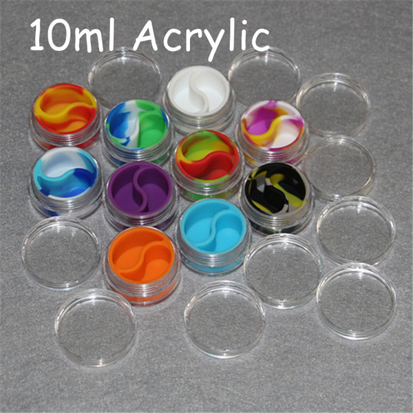 silicone liner inside plastic jars dab wax 10ml clear plastic container concentrate oi butane plastic jars with silicone lining