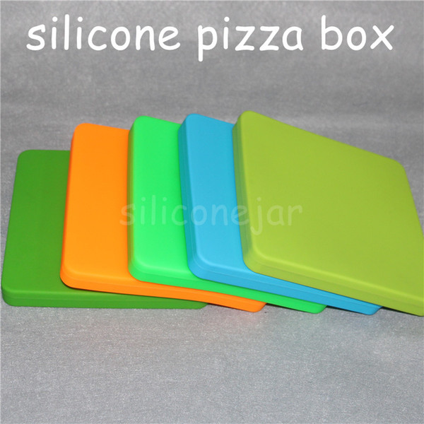 1pc 200ml Nonstick Wax Containers Silicone Pizza Concentrate Square Big BHO Oil Jars Dishes Dab Mats Dry Herb Vape Water Pipes Large Jar