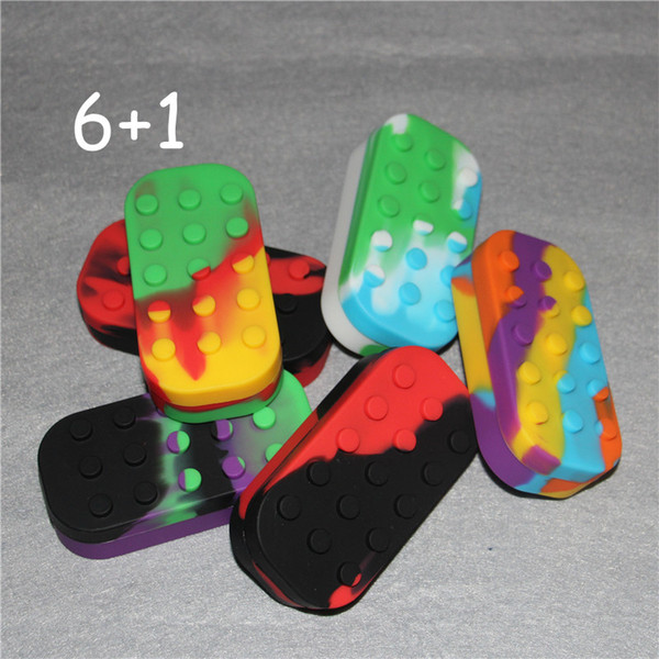 5pcs 4ml *6 +10ml *1 Superior Quality FDA Approved Silicone Jars Dab Wax Vaporizer Oil Container Oil Slick Silicone Wax Oil Container