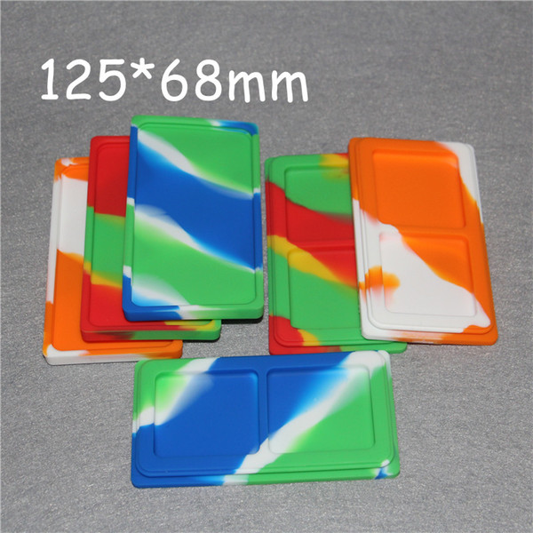 5pcs 1+1 Flat Large Waxmates Containers Big Silicone Rubber Silicon Storage Square Shape Wax Jars Dab Concentrate Tool Dabber Oil Holder