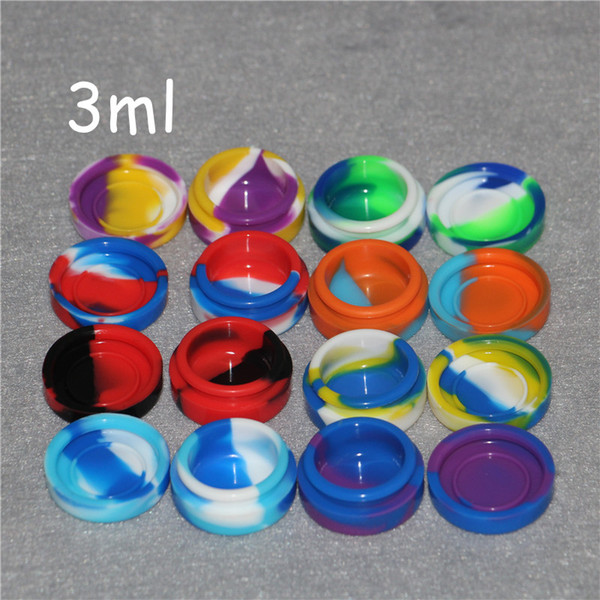 wholesale silicone Wax Containers 3ml 5ml 7ml small Silicon containers wax jars dab tool storage oil Jars Concentrate Case for oil rigs