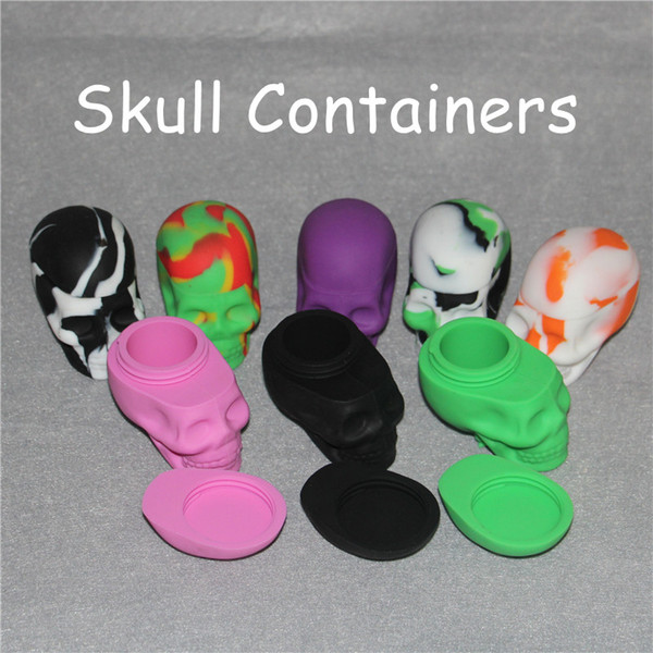 High Quality Skull Shape Wax Container Jars Container box Silicone Container For Oil Crumble Honey Wax Tools Jars Dab Wax dab vaporizer