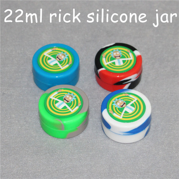 Rick Round 22ml Silicone Container Jars Silicone Wax Containers Dab wax vaporizer oil container dry herb containers