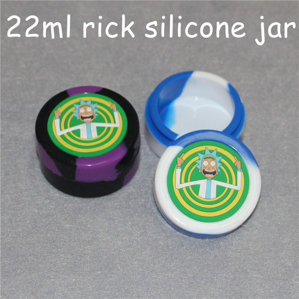 22ml Rick Round Silicone Container Jars Dabs wax containers dry herb Silicone containers Box Vaporizer for concentrate wax oil containers