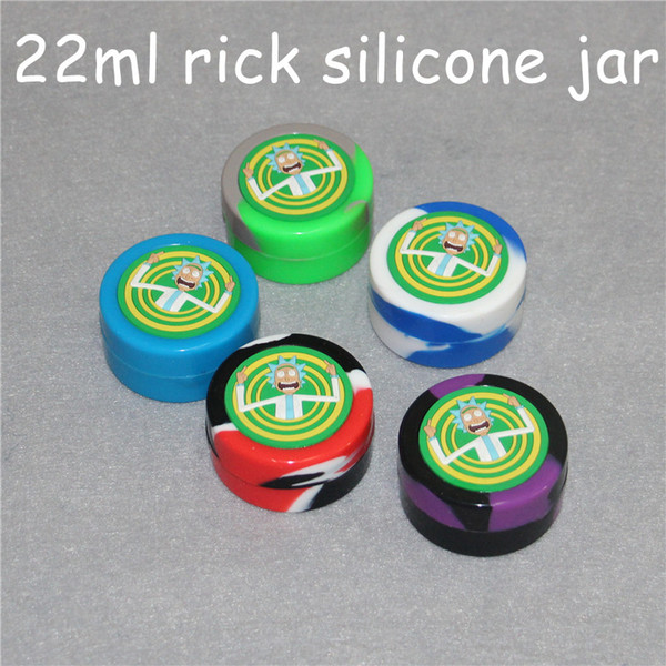 22ml Jars Dab Silicone Container wax silicon box case For Atomizer Vaporizer E Cigarette Oil Box Reusable Silicone Wax Box Wax Containers