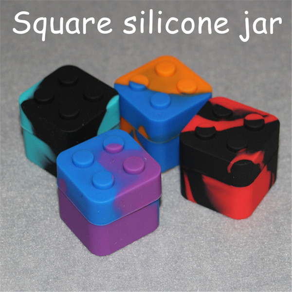 Silicone Mats Silicone Square Container lego Wax Jars Dishes Mats Dab Dabber Tool Large Jars Vaping silicone nectar collector FDA Approved