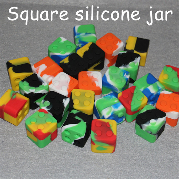 Silicone Wax Container Square Wax Container 30mmX30mm dab oil rigs silicone dab wax jar square bho oil container lego shape