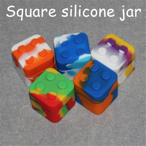 silicone wax containers jars dab 3ml 5ml 6ml 7ml 10ml 22ml round ball square acrylic holder storage dabber tool vaporizer DHL