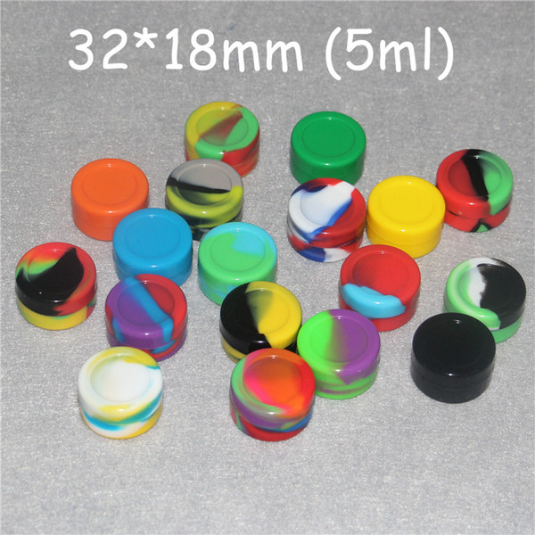 Silicone Jars 5ml Non-stick Dab Wax Containers For Wax Silicone Jars Concentrate Case 6 in 1 Dabs Silicone Containers oil rigs