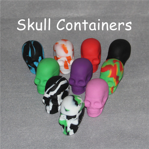 Quality Skull Shape Wax Container Jars Container box Silicone Container For Oil Crumble Honey Wax Tools Jars Dab Wax dab vaporizer