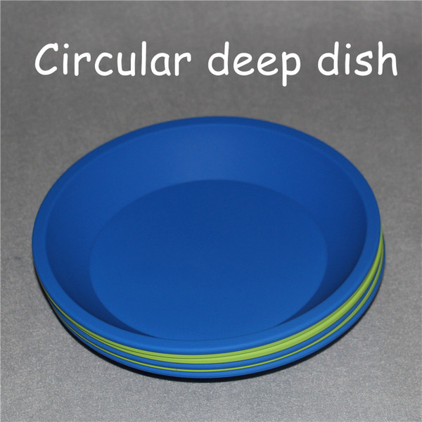 DHL FDA heat resistant silicone tray Deep Dish Round Pan friendly Non Stick Silicone Container Concentrate Oil BHO silicone tray