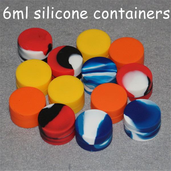 100pcs 6ml silicone wax containers silicone jars container for wax silicone jars dab wax container for glass bongs