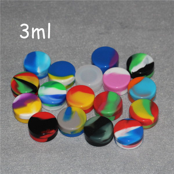 Wholesale Silicone Wax Container 3ml 5ml 7ml Silicon containers wax jars dab tool storage oil Jars Concentrate Case for vaporizer vape jar