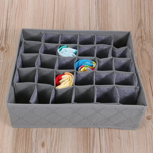 30 Cell Foldable Drawer Organizer Underwear Bra Scarfs Socks Organizer Bamboo Box Bamboo Charcoal Clothes Storage Box