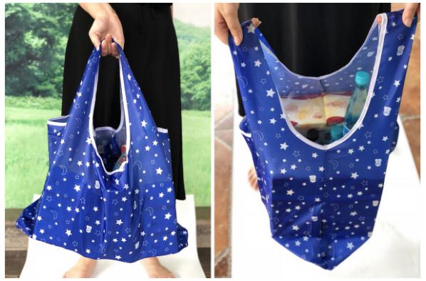 Foldable Reusable Shopping Bags Eco Storage Grocery bags star stripe Dot printed Shopping Tote Handbag 53*68*10