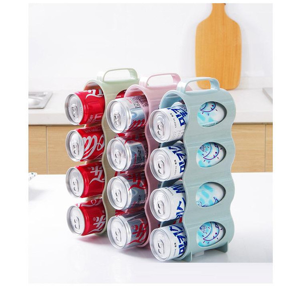 4 Grids Beverage Can Refrigerator Storage Box Organizer Coke Drink Can Space-Saving Finishing Storage Shelf 29.5*7*10.5CM