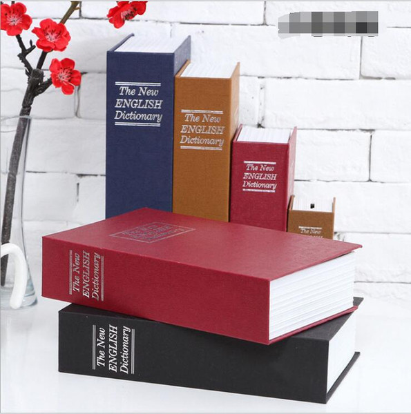 Big/Medium/Small Size Simulation Dictionary Book Safe Cash Money Jewelry Home Secret Locker Storage Box Case with a key lock 4 Colors