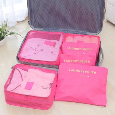 Storage bag 6PCS/Set 6 color Oxford Cloth Travel Mesh Bag In Bag Luggage Organizer Packing Cube Organiser for Clothing wholesale 2018 new