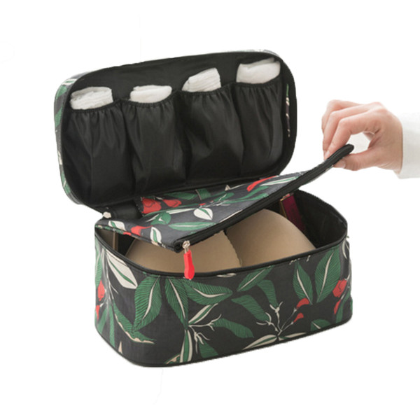 Travel Accessories Leaf Flower Sock Storage Bag For Underwear Clothes Bra Cloth art Pouch Suitcase Case Women Men Home Storage wholesale