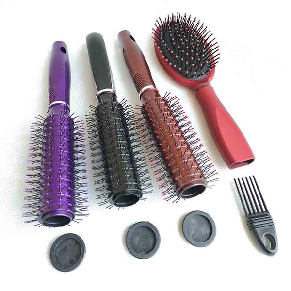 9.8inch Hair Brush Stash Safe Diversion Secret storage boxs Security Hairbrush Hidden Valuables Hollow Container Pill Case 4 colors choose