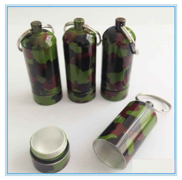 XL Herb Tobacco Proof Container Keychain camouflage Airtight case Waterproof Aluminum Stash Jar Tea Pot jewelry Storage 2 sizes