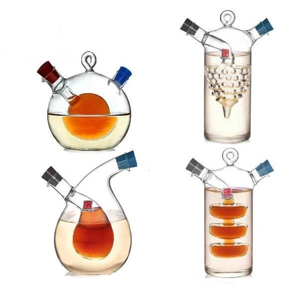 Creative Kitchen Oil and vinegar bottles sauce glass jar sealed multifunction seasoning glass storage bottle wine bottle for bar