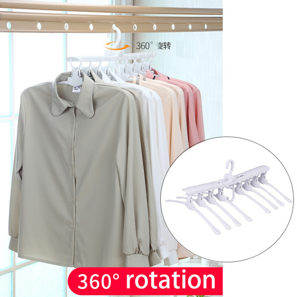 Magic Multi Folding Clothes Hangers - Non Slip Plastic Drying Rack, Space Saving with 360 Degree Swivel Hook T-shit Hanger