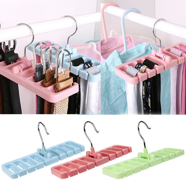 Hook Organizer Holder Rack Storage Hanger Wardrobe Belt Tie Scarf 2pcs Randomly