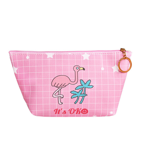 6 Colors Portable PU Storage Bag Cartoon Travel Wash Bag Girls' Pink Cosmetic Organizer Makeup Bag