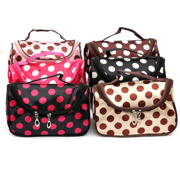 Zipper Makeup Bag Travel Storage Bag Hearts Zebra Lips Dots Cosmetic Bags Toiletry Clutch Organizer Wash Bag