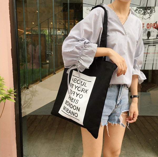 2018 New products south Korean INS bag chic canvas single shoulder bag wholesale Korea and South Korea summer canvas bag.